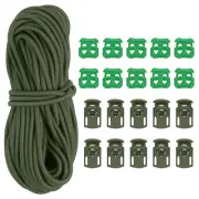 16 Yard Cord & Single Hole Lock & Double Hole Lock, Army Green 12 Pack