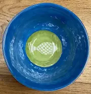 Cynthia Rowley Blue Green Fish MELAMINE Cereal Bowls Set Of 4