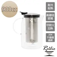 在飛比找momo購物網優惠-【Railio】摩登花茶耐熱玻璃壺(900ML)