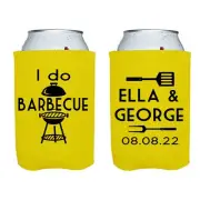 I Do Barbecue Backyard Wedding Favor Koozie BBQ Engagement Party Can Coolers
