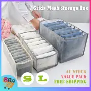 7 Grids Mesh Storage Box Closet Wardrobe Drawer Divider Clothes Organizer Large