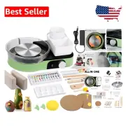 Complete Pottery Wheel Kit for Beginners with Adjustable Speed & Air-Dry Clay