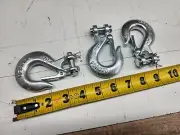 (Pack of 3) Unbranded 1/4" Grade 70 3150 LBS WLL Clevis Slip Hooks With Latch