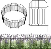 Yeabett Garden Fencing, 19 Pcs Temporary Fencing Animal Fence Barrier, Decorative Metal Fencing for Outdoor Grassland Yard Patio, 31cm(W) × 41cm(H)