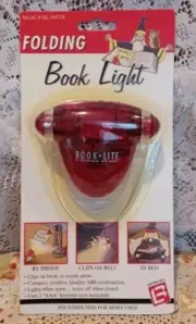 NEW IN PACKAGE FOLDING BOOK LIGHT MODEL # BL 098TR LIGHTNING BUG, LTD. RED