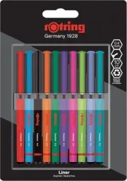 rOtring Liner Fineliner Pens | 0.4 mm | Colouring Pens for Writing & Drawing