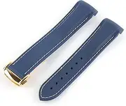 [ALMVIS] 20mm 21mm 22mm Curved End Silicone Rubber Watch Band Fit for Pagani Watch Fit for Huawei Fit for GT2 Magic Watch 2 Fit for Honor Fit for Samsung Galaxy Watch S3 S4(Bluewhite 4)