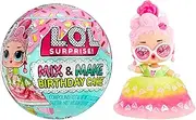 L.O.L. Surprise! Mix & Make Birthday Cake Tots- with Collectible Doll, DIY Cake Dress, Cake Making and Decorating, Ingredients and Glitter Sprinkles, Cake Dress Doll- for Girls age 3+
