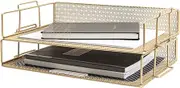 Blu Monaco Gold Paper Tray - Set of 2