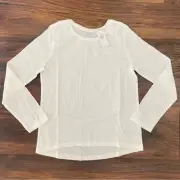 NWT Old Navy Softest Long Sleeve Scoop-Neck T Shirt for Girls White Large B9