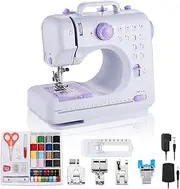 [Rxmeili] Sewing Machine Portable mini Electric Sewing Machine for beginners 12 Built-in Stitches 2 Speed with Foot Pedal，Light, Storage Drawer
