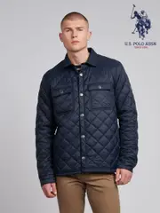 U.S. Polo Assn. Blue Mens Lightweight Diamond Quilted Jacket (F72062) | $231