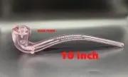 10 inch Long glass Gandalf Sherlock Tobacco Smoking pipe hand Pipe PINK