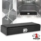 34"X 6.2"X 12.8" Truck Trailer Tongue Black Aluminum Lockable Tool Box Storage
