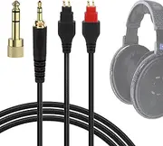 Geekria Audio Cable Compatible with Sennheiser HD 600, HD 650, HD 660S2, HD 6XX Headphones Cable, 3.5mm (1/8'') to 2Pin Braided Nylon Replacement Cord with 6.35mm to 3.5mm Adapter (4.9 ft / 1.5 m)