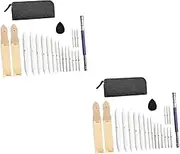 2 Sets Daily Use Sketch Wiper Erase Kit Stationery Sandpaper Pointer Back to School Supplies Board Student Sketching Blending Tool Foldable Shading Pencils Classroom Sponge White