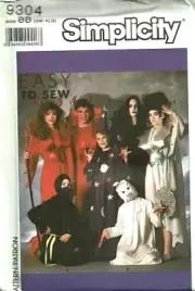 Simplicity Sewing Pattern 9304 Adults Childs Halloween Costumes Size SM-XLG