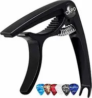 Guitar Capo, 6 String Acoustic and Electric Guitar Clip, Guitar Kapo Accessories for Classical Guitar, Ukulele, Mandolin and Banjo (Black)