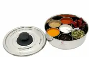 Stainless Steel Masala Boxes namakdani for Kitchen,1 Piece.