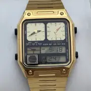 NOS Broken VINTAGE CITIZEN ANA DIGI TEMP 8980 WATCH Gold Tone JAPAN 30-5022-85