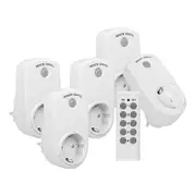 6 Pcs Wireless Remote Control Smart Electrical Outlet Switch Set for Lights Fans Small Appliance Long Range EU Plug White