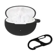 Compatible For Huawei FreeBuds 5i Bluetooth Earphone Silicone Case Anti-drop Anti-scratch Protective Cover with Anti-lost Buckle Black