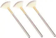 LIFKOME 3Pcs Highlighter Brush Fan Blending Contouring Makeup Brushes for Blush Application Durable for Easy Cleaning and Use