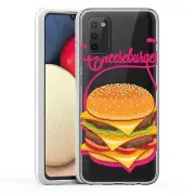 (Hamburger)ShockProof TPU phone case cover(Clear)for Samsung Galaxy A02S