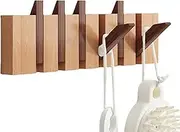 Piano Coat Rack, Modern Wall-Mount Hat and Coat Hook Organizer, Natural Wood Entryway Wall Art Hanger Ideal for Hallway, Bedroom, Offices, Mudroom, Apartment, Studio, Dorm