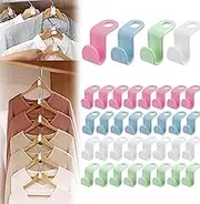 50/100 Pcs Clothes Hanger Connector Hooks, Plastic Cascading Hanger Hooks Extender Clips Connection Hooks, Space Saving Wardrobe Clothing Outfit Hangers Hooks for Clothes Closet (Multicolor, 100pcs)