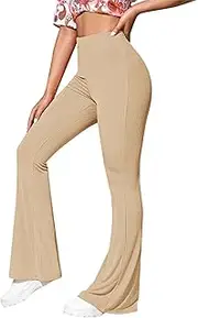 Flare Pants for Women 2025 Trendy High Waist Tummy Control Bootcut Yoga Leggings Soft Comfy Workout Athletic Pants