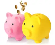 2 Pieces Cute Piggy Bank Cute Plastic Pig Money Bank Adults Unbreakable Piggy Bank Pig Money Box Coin Bank Plastic Saving Coin Box for Boys Girls Kids