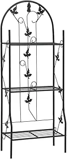VRAXO 3-Layer Plant Rack Black 52x28x128 cm Iron -4.24KG,47097