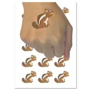 Squirrel Chipmunk Eating Solid Temporary Tattoo Water Resistant Body Art Set