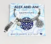 New Alex And Ani 2016 Snowflake Silver Bangle Charm Bracelet