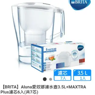【BRITA】全新Aluna愛奴娜濾水壺3.5L+MAXTRA Plus濾芯6入(共7芯)