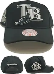 Mitchell & Ness Tampa Bay Devil Rays New Panda Pro Classic Cooperston Edtion Black Era Snapback Era Hat Cap, Black, One Size