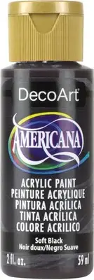 DecoArt Americana Acrylic Paint 2oz-Soft Black - Opaque - DA-155