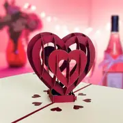 Handmade Red Heart 3D Pop Up Valentine's Day Card