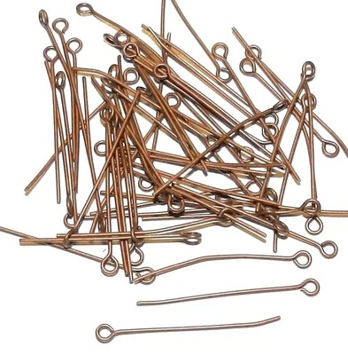 M331 Antiqued Copper Brass 1-1/4" Eye Pin 60pc