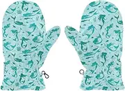 [Joisal] Mermaids Seashells Pattern Child Gloves Winter, Ultra-Soft Lamb Velvet, Warm Football Gloves, Gloves for Youth Girls, Small, Mermaids Seashells Pattern