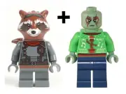 Marvel ROCKET and DRAX Guardians of the Galaxy Lego Minifigure Combo, New Sealed