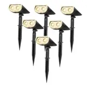 StarRayS Solar Lights Outdoor, 350LM Solar Spot Lights 6 pack Warm White