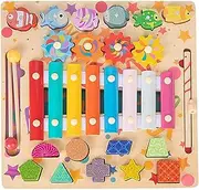 Shape Matching Game - Magnetic Color Matching Toy - Magnetic Fishing Entertainment Musical Xylophone Number Color Learning Tool for Little Boys Girls