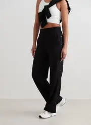 [aim'n] Black Comfy Modal Buttoned Pants