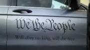 "We the people" Vinyl high tack sticker with original caligraphy from the const