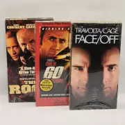 Nicholas Cage VHS LOT Gone In 60 Seconds/Face Off/The Rock ALL FACTORY SEALED