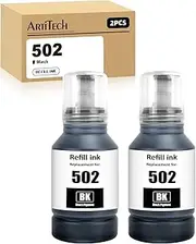 Artitech T502 Ink Bottle Replacement for Epson 502 T 502 use for Epson Expression ET-2700 ET-2750 ET-2760 ET-2850 ET-3700 ET-3710 ET-3750 ET-3760 ET-4750 ET-4760 ET-4850 Printers (2Black)