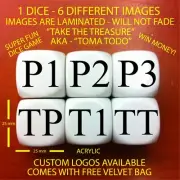 TAKE THE TREASURE DICE GAME AKA TOMA TODO DICE - CUSTOM LOGOS AVAILABE FREE BAG