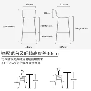 【藍色的熊】席雅簡約風吧台椅 75cm(高腳椅 酒吧椅 網紅輕奢風 工業風 極簡風 吧檯椅 餐椅 餐桌椅)